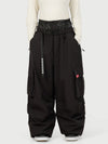 Funktionelle Damen-Streetwear-Cargohose mit Gürtel und mehreren Taschen, Baggy-Schneehose