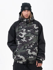 Herren Mountain Freestyle Cargo Pocket Bomber Camo Snowboardjacke
