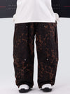 Herren-Skihose mit doppeltem Knieausschnitt Leopardenmuster weit geschnitten für Mountain Freestyle Baggy-Stil