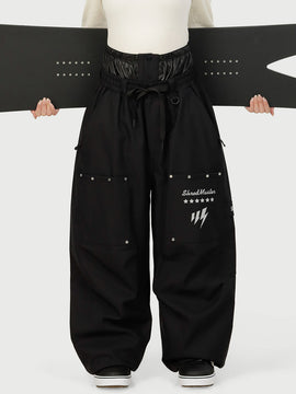 Camden Punk Rivet Street Utility Cargo-Schneehose für Damen – Baggy Freestyle Passform