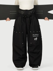 Camden Punk Rivet Street Utility Cargo-Schneehose für Damen – Baggy Freestyle Passform