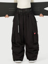 Funktionelle Damen-Streetwear-Cargohose mit Gürtel und mehreren Taschen, Baggy-Schneehose