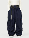 Funktionelle Damen-Streetwear-Cargohose mit Gürtel und mehreren Taschen, Baggy-Schneehose