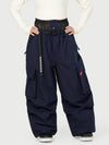 Funktionelle Damen-Streetwear-Cargohose mit Gürtel und mehreren Taschen, Baggy-Schneehose