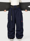 Funktionelle Damen-Streetwear-Cargohose mit Gürtel und mehreren Taschen, Baggy-Schneehose