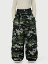 Funktionelle Damen-Streetwear-Cargohose mit Gürtel und mehreren Taschen, Baggy-Schneehose