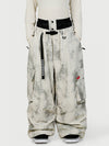 Funktionelle Damen-Streetwear-Cargohose mit Gürtel und mehreren Taschen, Baggy-Schneehose