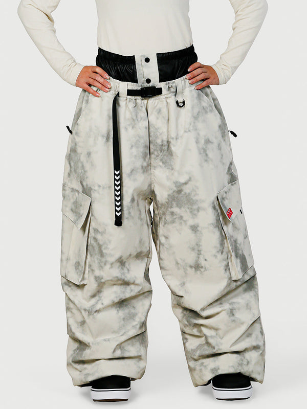 Funktionelle Damen-Streetwear-Cargohose mit Gürtel und mehreren Taschen, Baggy-Schneehose