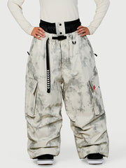 Funktionelle Damen-Streetwear-Cargohose mit Gürtel und mehreren Taschen, Baggy-Schneehose