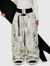 Funktionelle Damen-Streetwear-Cargohose mit Gürtel und mehreren Taschen, Baggy-Schneehose