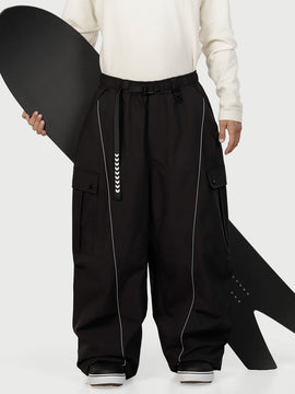 Wild Motion Herren-Schneehose mit reflektierenden Cargotaschen und extra weitem Schnitt