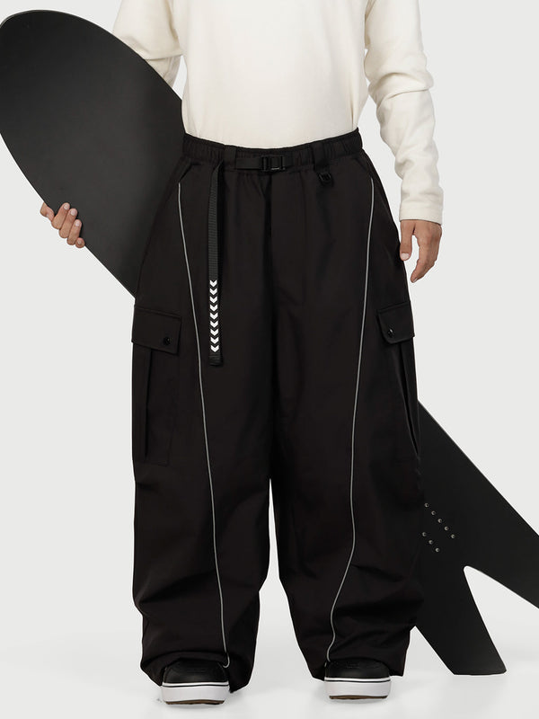 Wild Motion Herren-Schneehose mit reflektierenden Cargotaschen und extra weitem Schnitt