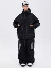 NightRide Chill Damen-Schneeanzug mit Reflektoren – Set aus Bergjacke und Baggy-Cargohose