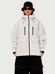 UrbanCraft Street Utility Freestyle Schneejacke für Damen – Reflektierende Kapuze & Arbeitskleidungsdesign