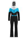 Gsou Snow Retro Damen-Skianzug mit Gürtel und farblich abgesetztem ausgestelltem Bein