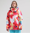 SMN Mountain Freeze Damen Winter-Snowboardjacke mit buntem Print, wasserdicht
