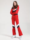 Gsou Snow Retro V-Streifen-Skianzug für Damen