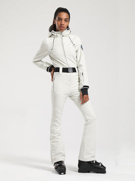Gsou Snow Classic Damen-Skianzug mit Gürtel und ausgestelltem Bein