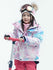 Mädchen-Winter-Schneejacke von Vector, farbenfroh und isoliert
