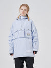 RAWRWAR Damen-Skijacke mit 3 Cargo-Taschen und halbem Reißverschluss