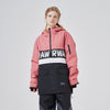 RAWRWAR Powershot Cargo Damen-Schneejacke mit halbem Reißverschluss und abnehmbarem Saum