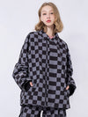 RAWRWAR Schachbrett-Snowboard-Coachjacke für Damen