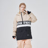 RAWRWAR Powershot Cargo Damen-Schneejacke mit halbem Reißverschluss und abnehmbarem Saum