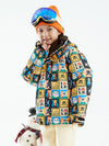 Mädchen-Winter-Schneejacke von Vector, farbenfroh und isoliert