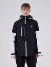 RAWRWAR Damen-Winterparka mit Farbblockärmeln und Powder Space-Design