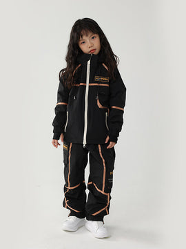 Kinder Air Pose Mountain Breaker Cargo-Schneeanzug mit Streifen – Skijacke und Hose
