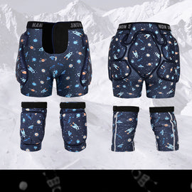 Nandn Little Explorer Professionelles Schnee-Hüft- und Knieschoner-Set für Kinder