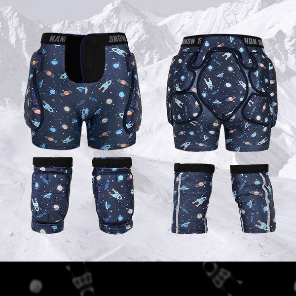 Nandn Little Explorer Professionelles Schnee-Hüft- und Knieschoner-Set für Kinder