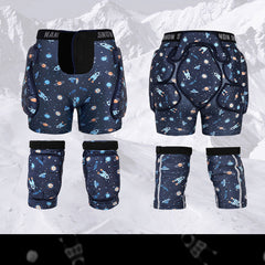 Nandn Little Explorer Professionelles Schnee-Hüft- und Knieschoner-Set für Kinder